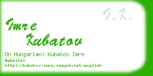 imre kubatov business card